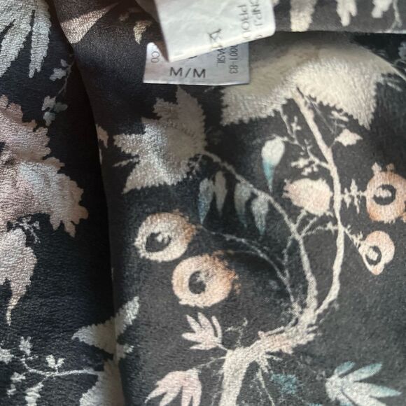 Adriana Degreas 100% Silk Floral Maxi Sleeves Dress Flutter Sundress Size Medium - Picture 11 of 12